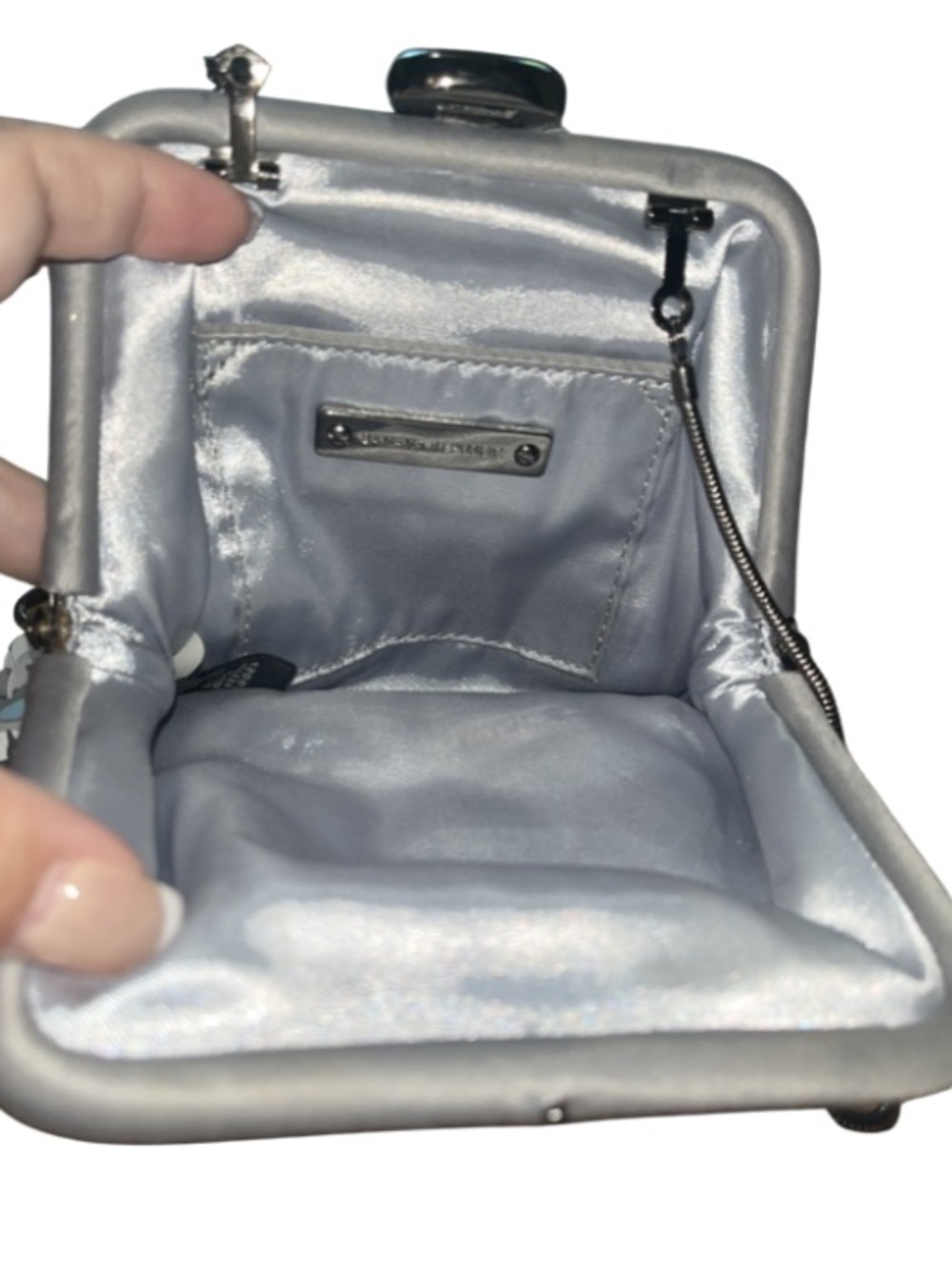 Banana Republic Silver Grey Sequin Evening Frame Clutch / Crossbody
Bag - Picture 8 of 13